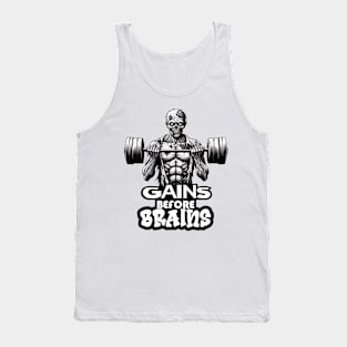 Zombie Lifter Tee - Gains Before Brains Fitness Tank Top